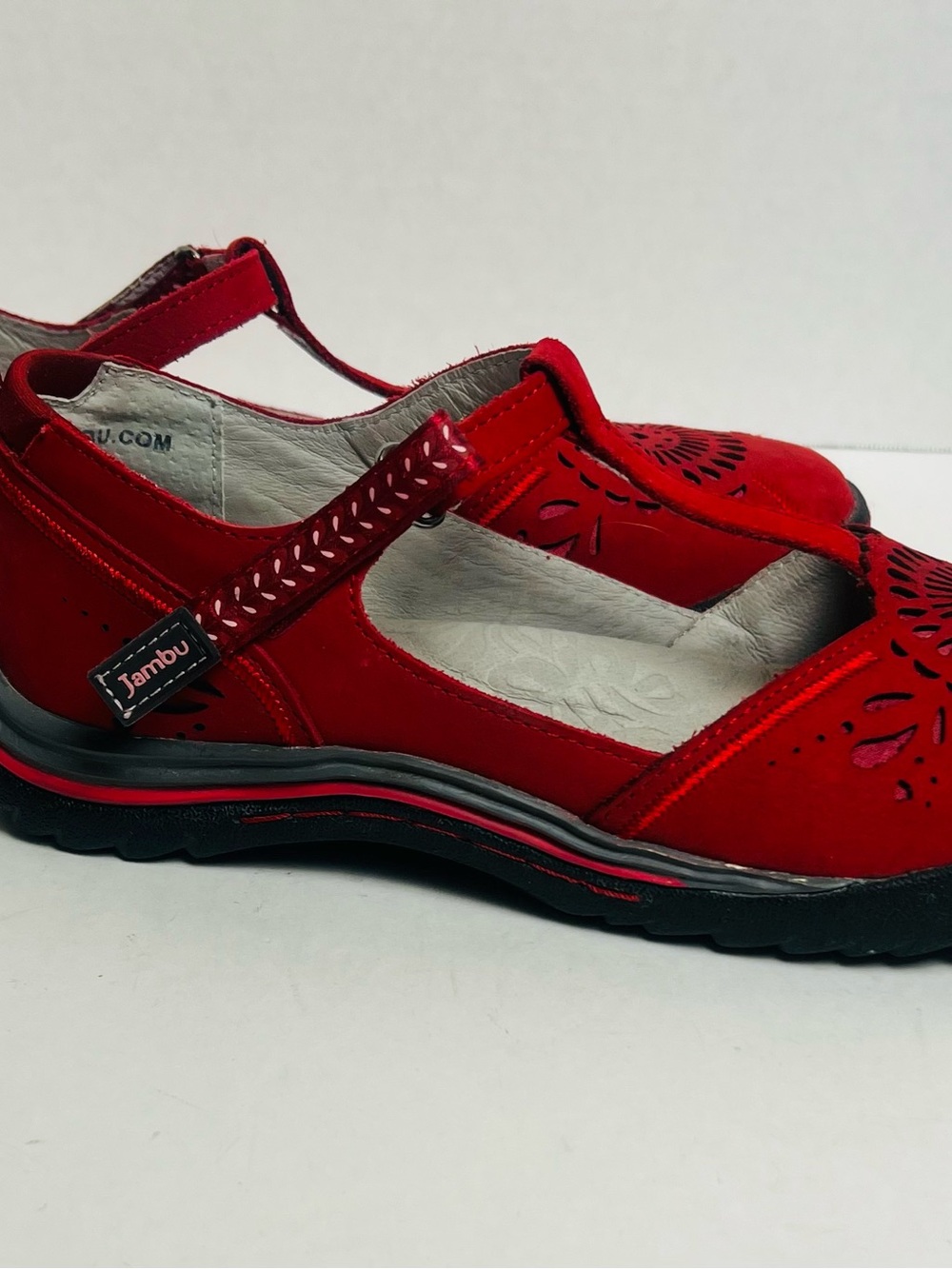 JAMBU Women’s Sunkist Size 8 Red Leather Upper Shoes - Picture 8 of 14